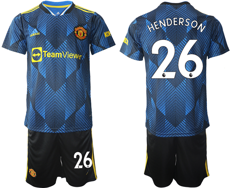 Men 2021-2022 Club Manchester United Second away blue #26 Soccer Jersey
